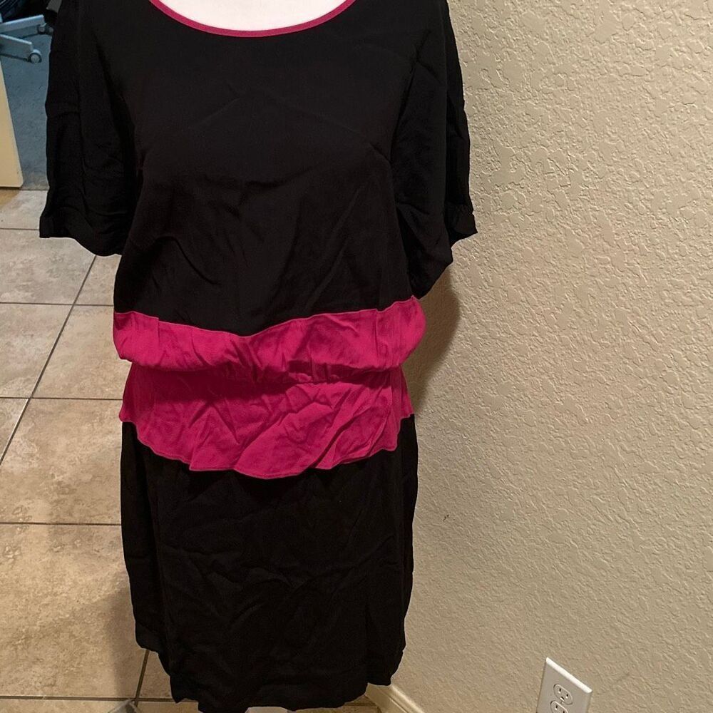 Armani Jeans Size 10 Colorblock Shift Dress Blue Pink Office Professional NWT